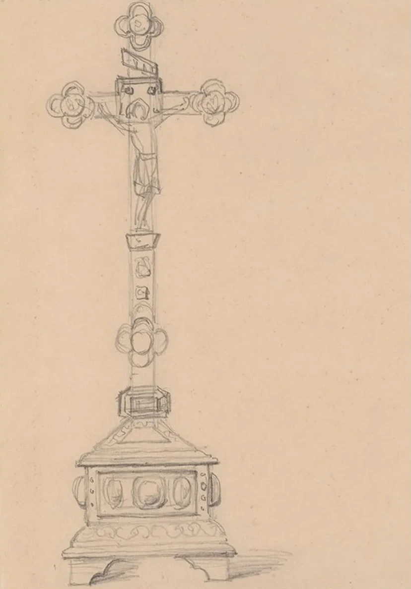 Sketch of Crucifix for the Painting Queen Jadwiga's Oath