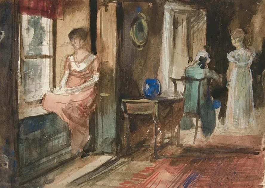 Sketch of Figures in an Interior