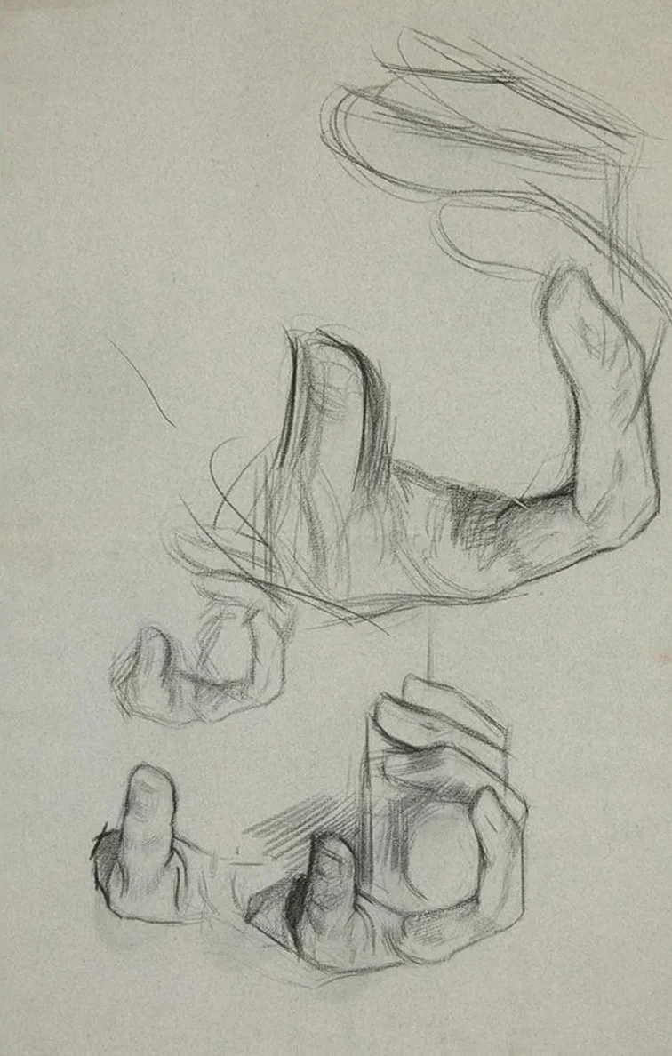 Sketch of Hand Clasping a Cane