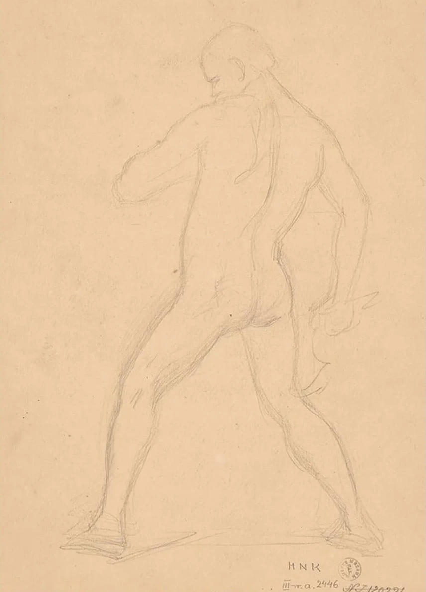 Sketch of Nude Male to the Painting Martyrdom of St. Matthias