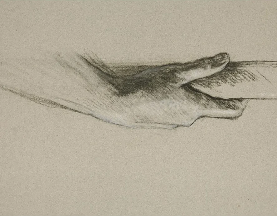 Sketch of One Hand Grasping Apole