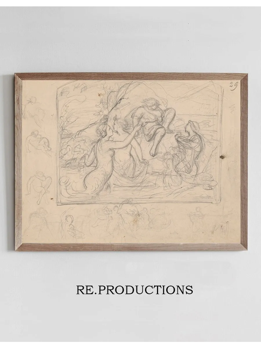 Sketch of the Composition Mermaids Luring a Young Man