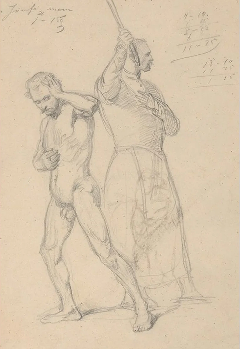 Sketch of the Figure of Gniewosz of Dalewice and a Nobleman for the Painting Queen Jadwiga's Oath