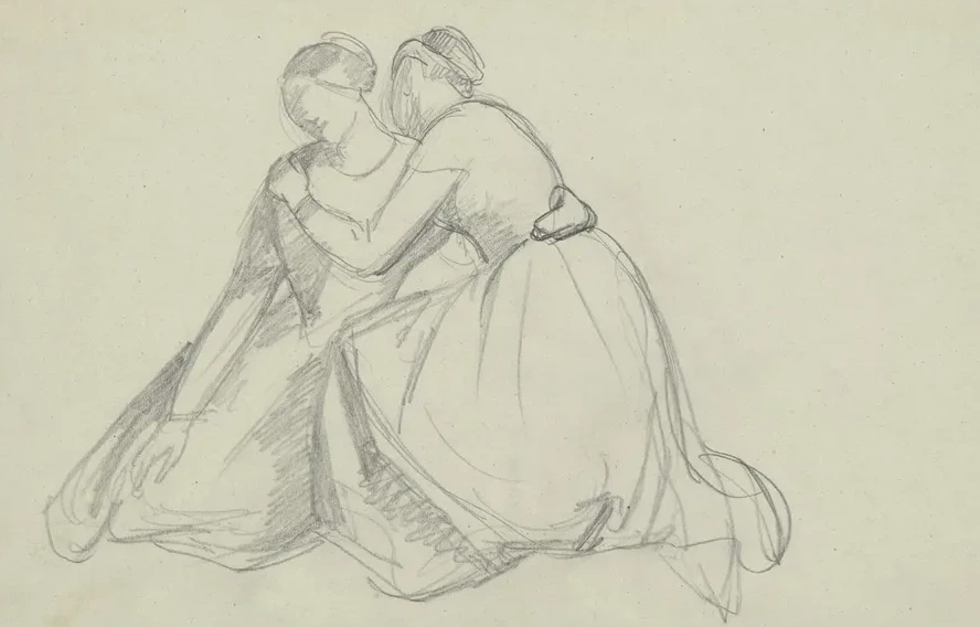 Sketch of the Group of the Virgin Mary and Mary Magdalene to the Painting Entombment