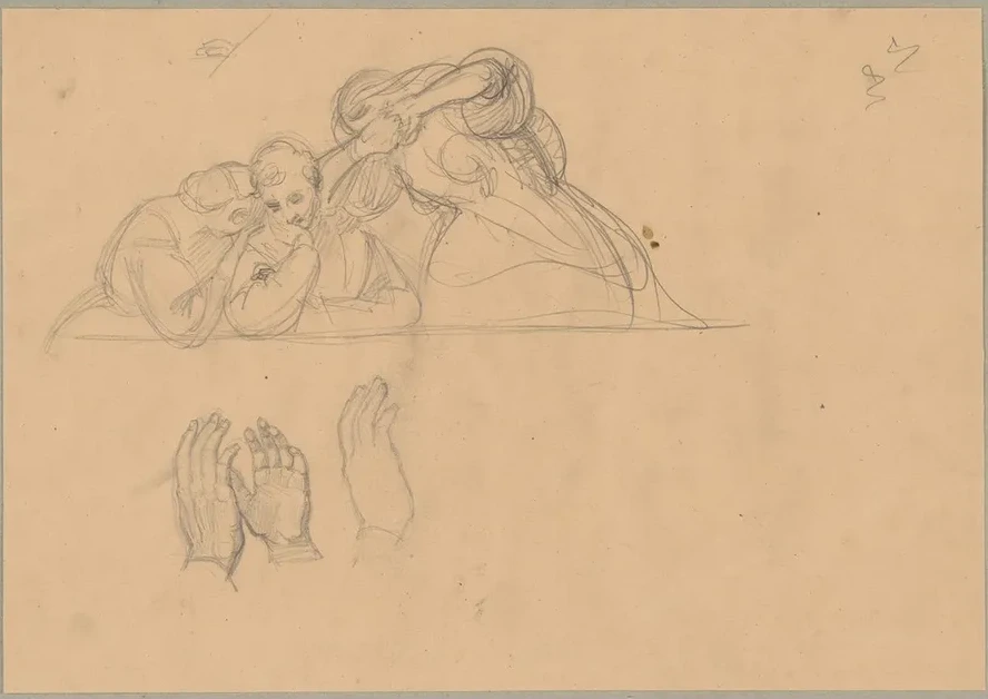 Sketch of the Group of Witnesses to the Death of St. Matthias to the Painting Martyrdom of St. Matthias