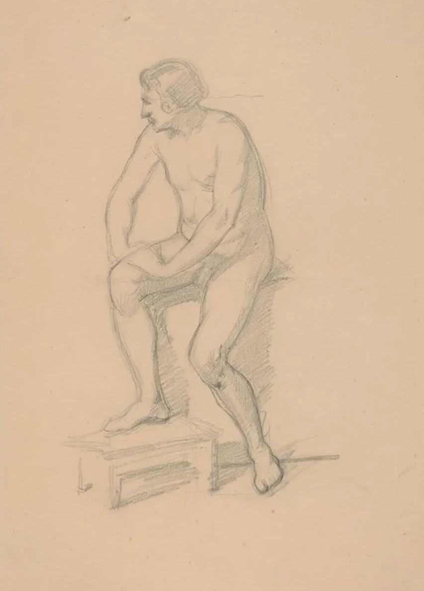 Sketch of the King Figure for the Painting Death of Barbara Radziwi