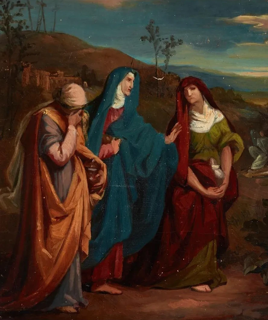 Sketch to the Painting Three Marys Walking to Christ's Tomb