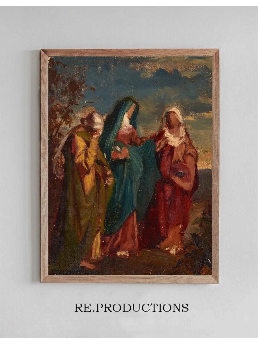 Sketch to the Painting Three Marys Walking to Christ's Tomb