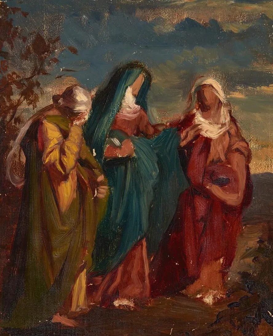 Sketch to the Painting Three Marys Walking to Christ's Tomb