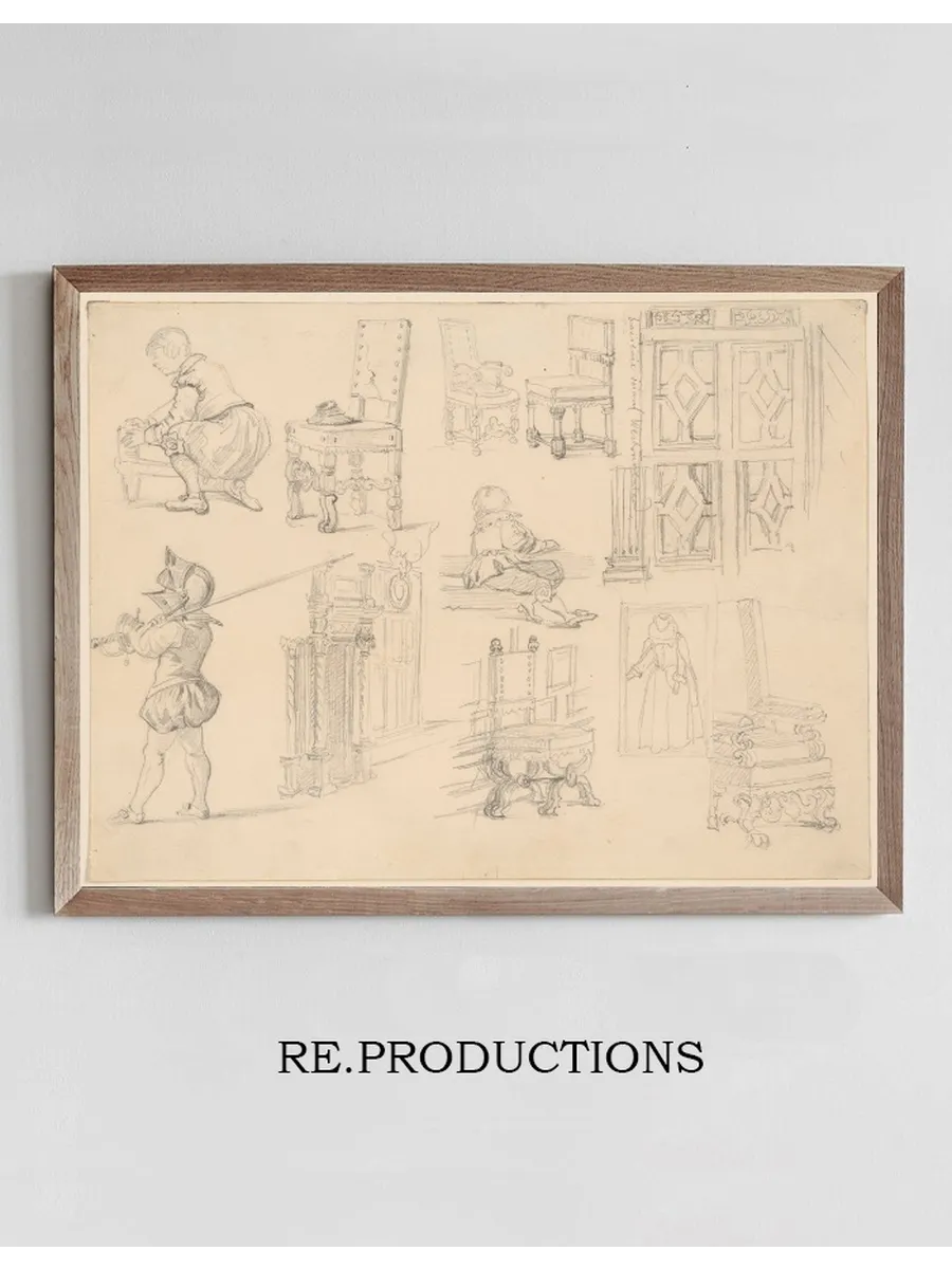 Sketches of Baroque Costumes and Furniture