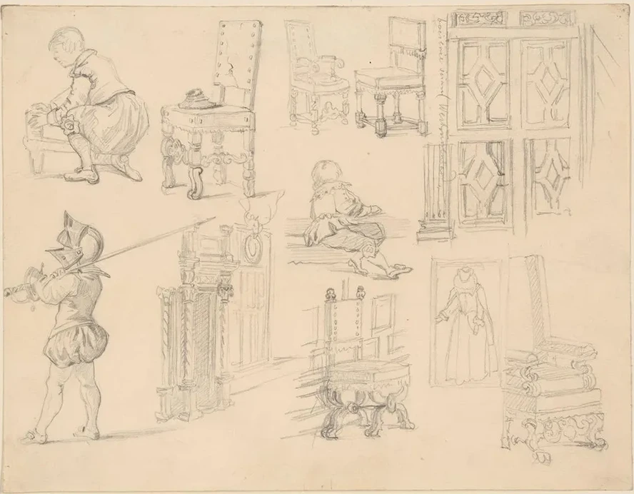 Sketches of Baroque Costumes and Furniture