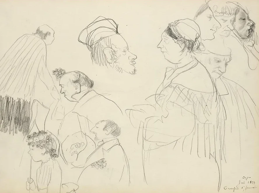 Sketches of Figures at a Funeral
