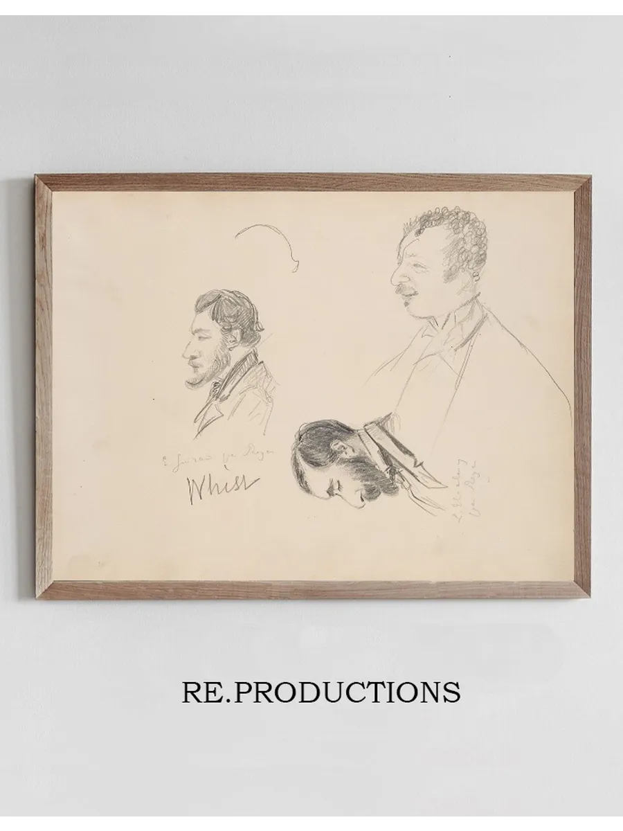 Sketches of Men in Profile