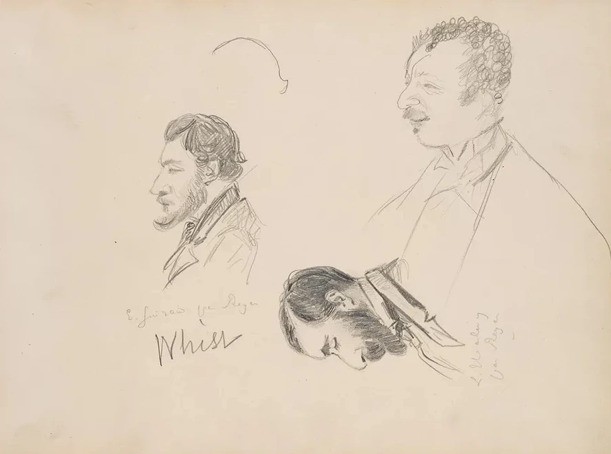Sketches of Men in Profile