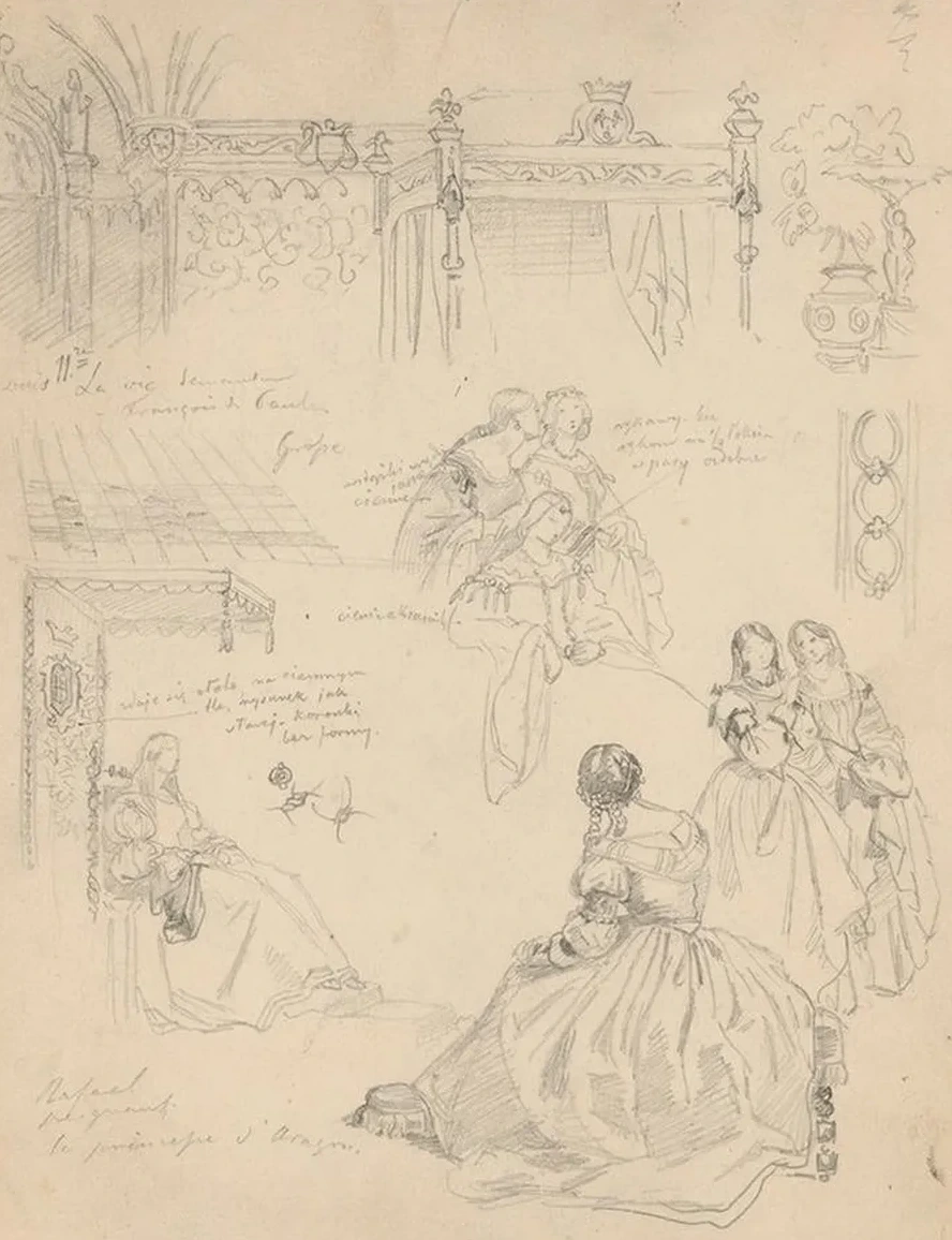 Sketches of Costumes, Furniture and Architectural Details