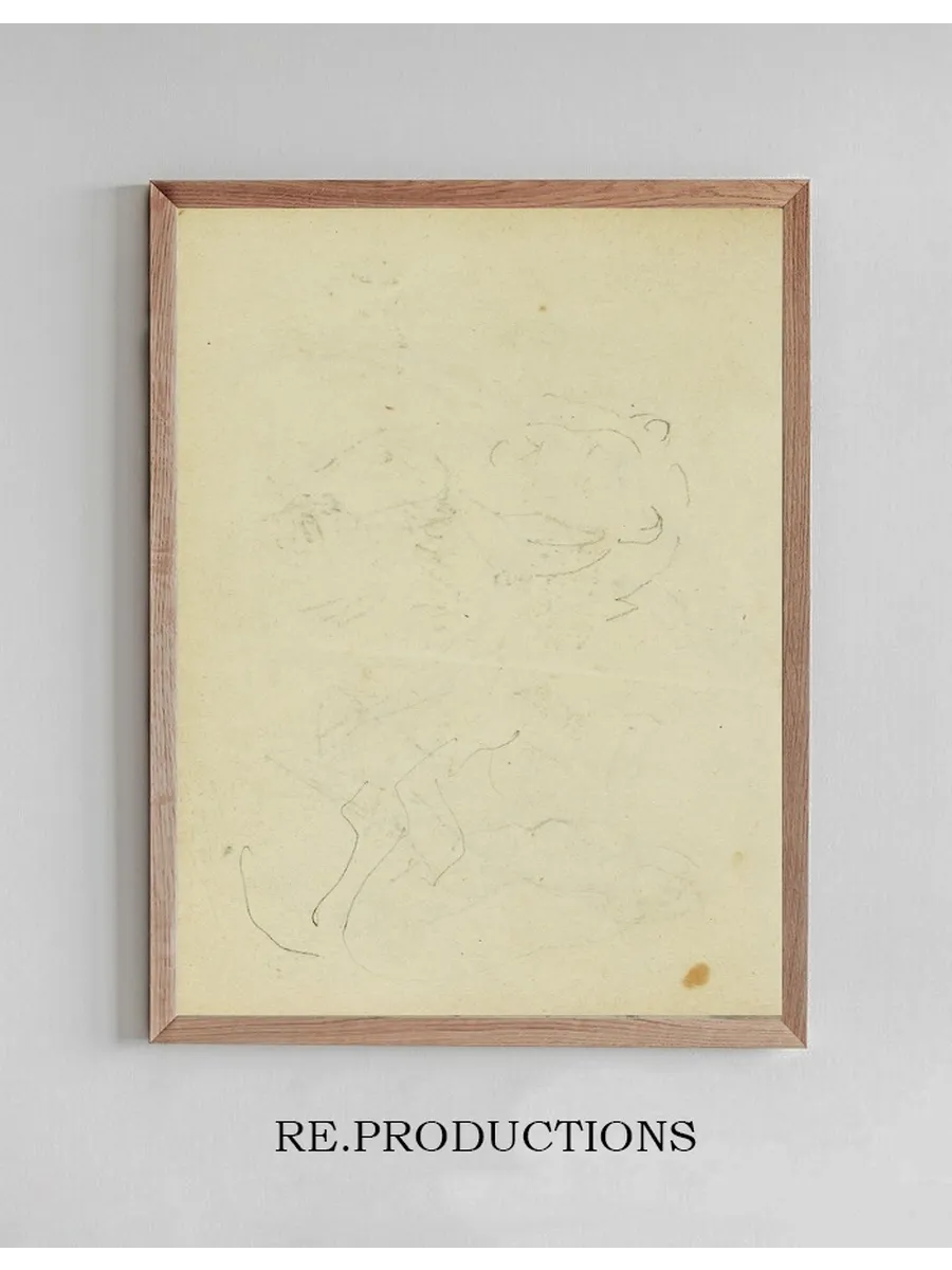 Sketches of Head and Hind Legs of a Lion