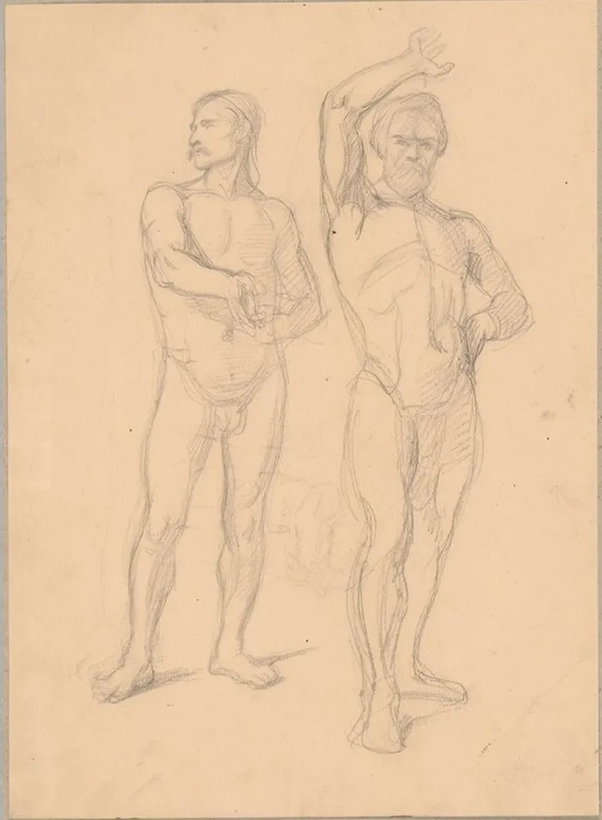 Sketches of Nude Males to the Painting Martyrdom of St. Matthias