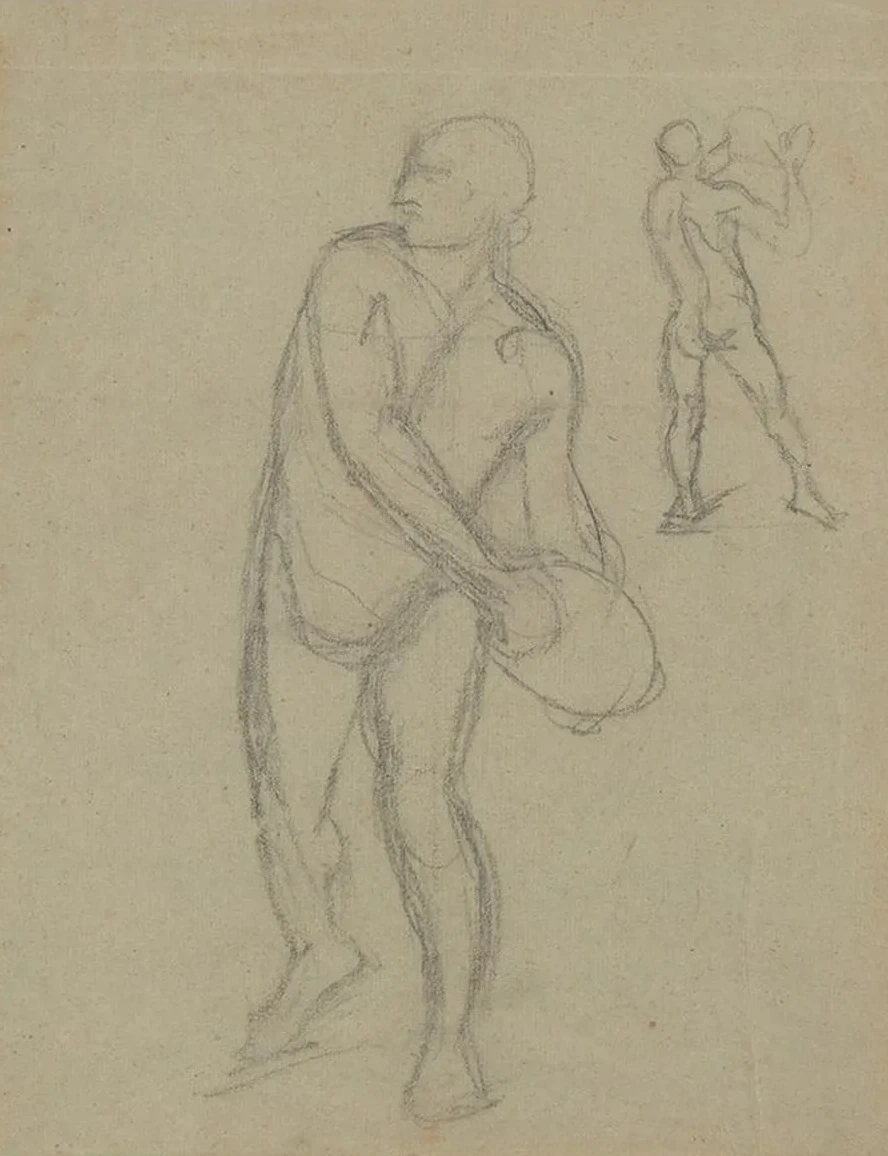 Sketches of Two Male Nudes for the Painting Martyrdom of St. Matthias