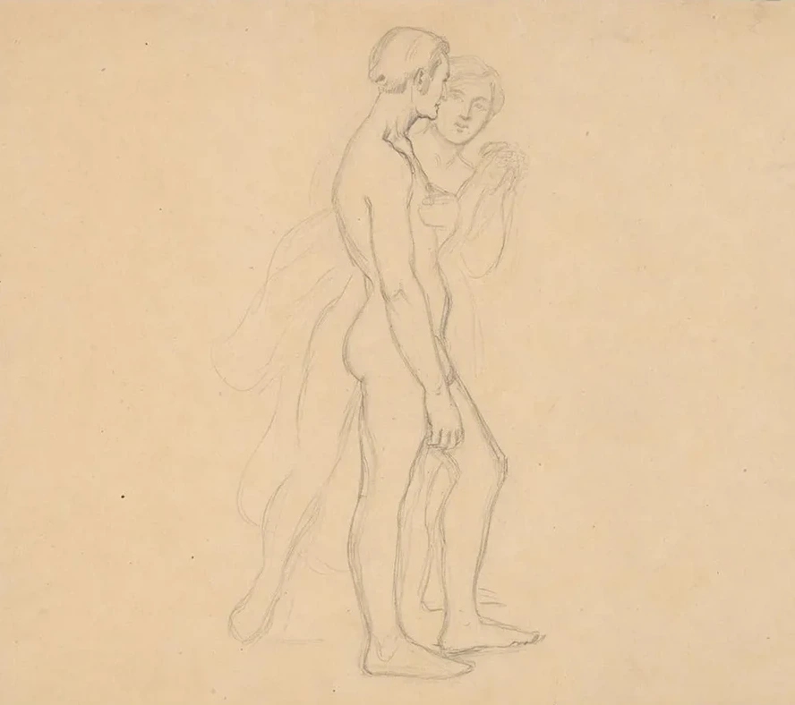Sketches of Two Nude Males