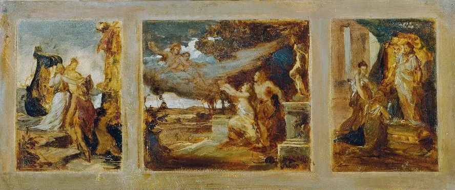 Skizze F R Ein Triptychon Mit Mythologischen Szenen