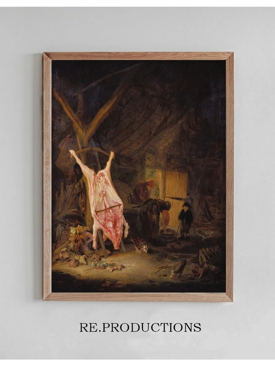 Slaughtered Pig in a Barn