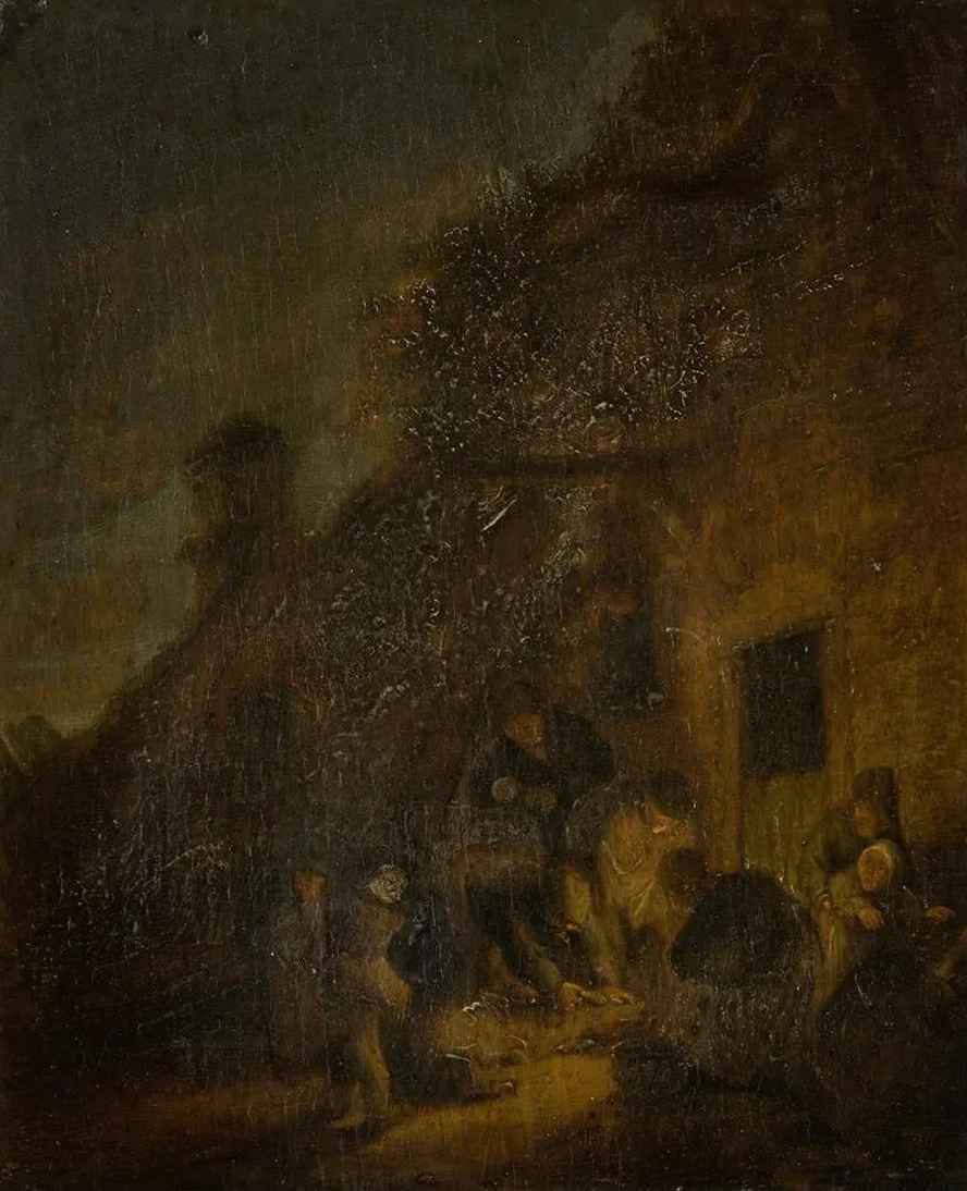 Slaughtering a Pig by Torchlight
