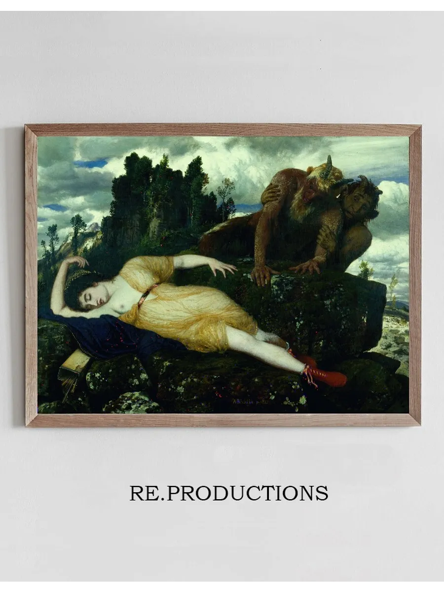 Sleeping Diana Watched by Two Fauns