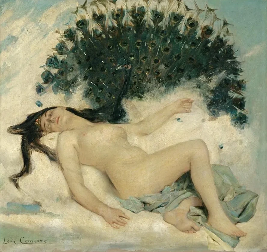 Sleeping Woman with a Peacock