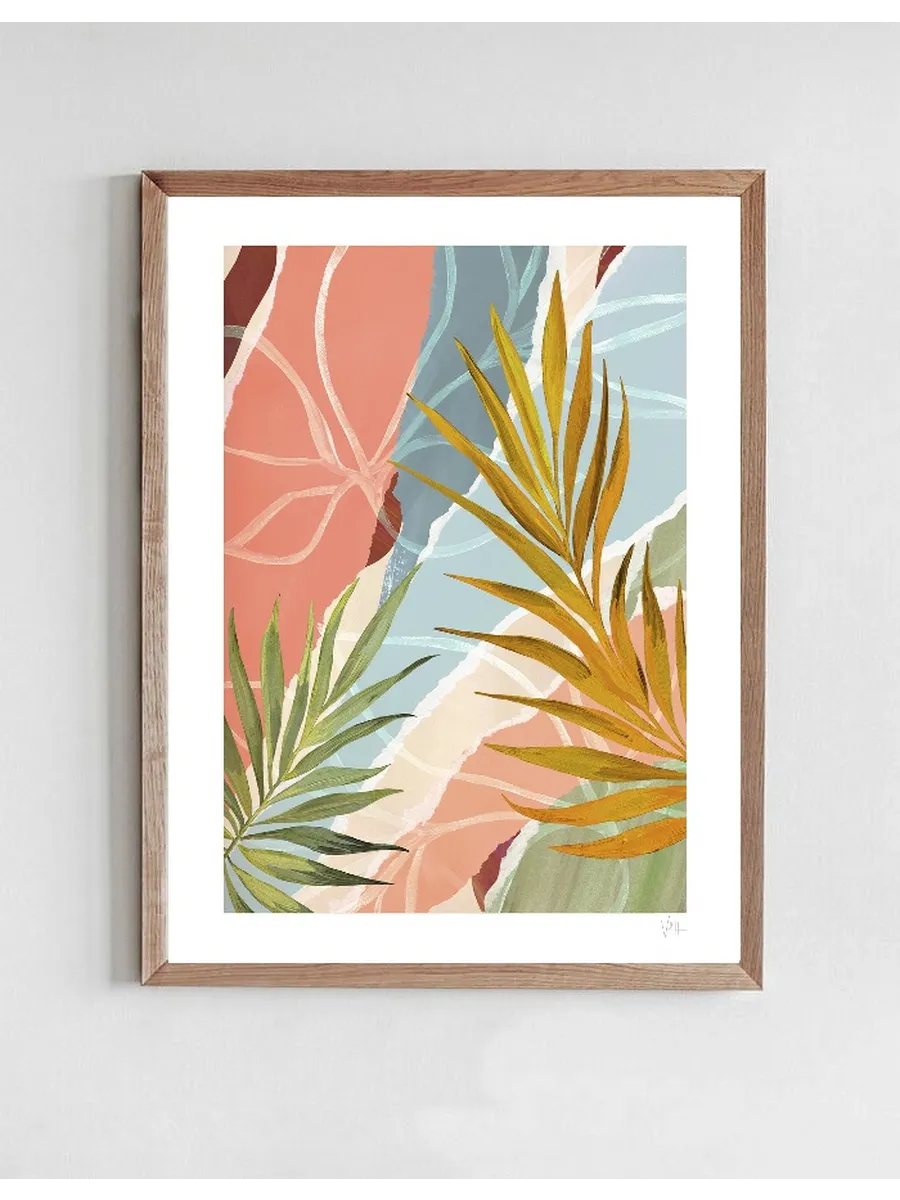 Soft Tone Abstract Leaf Collage 1