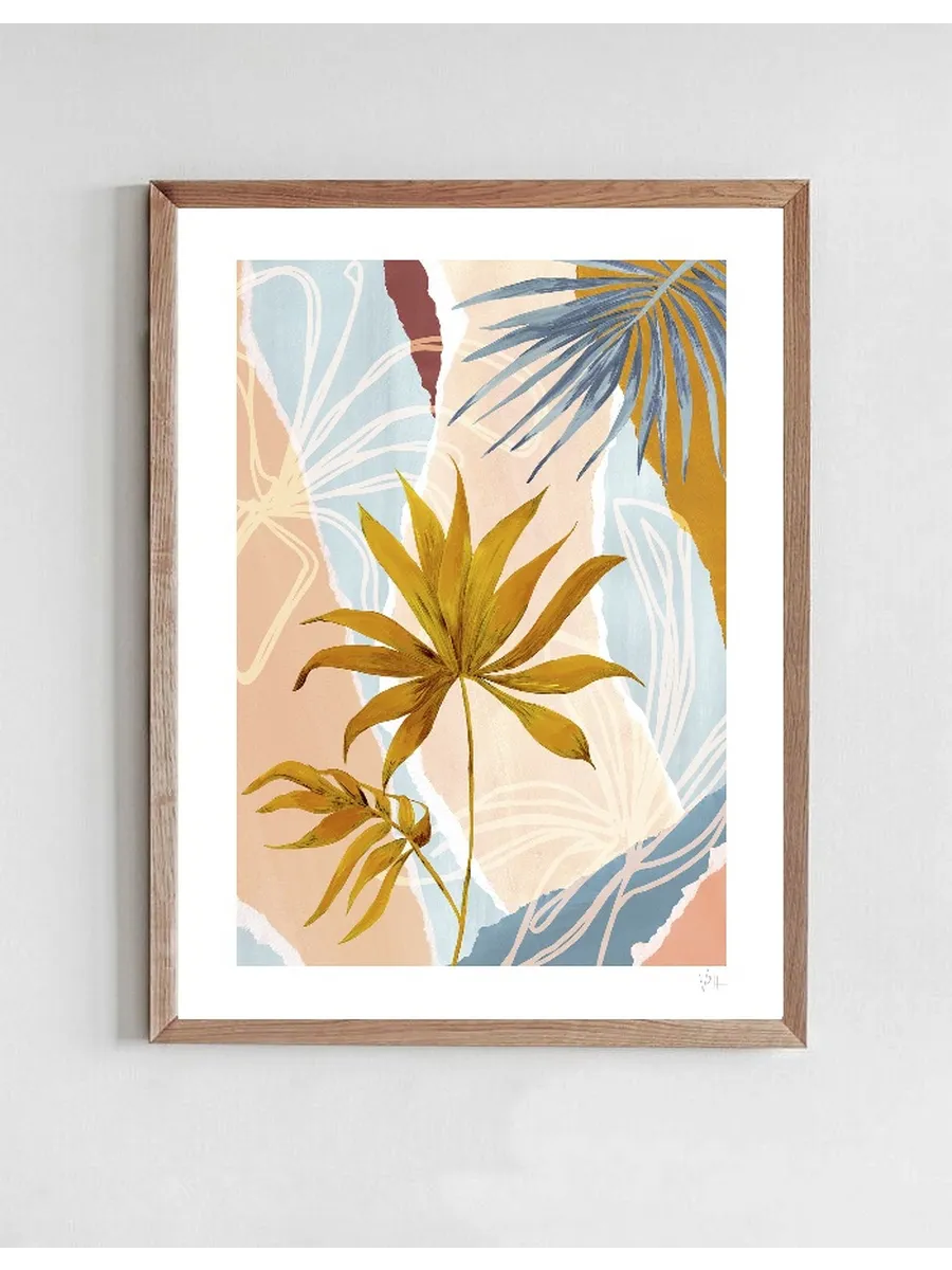 Soft Tone Abstract Leaf Collage 2