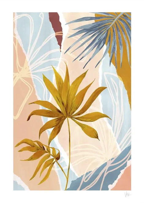 Soft Tone Abstract Leaf Collage 2