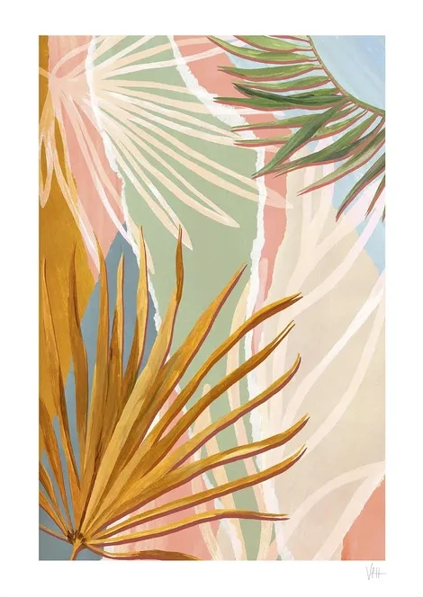Soft Tone Abstract Leaf Collage 3