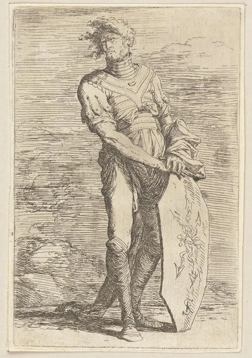Soldier Holding a Shield