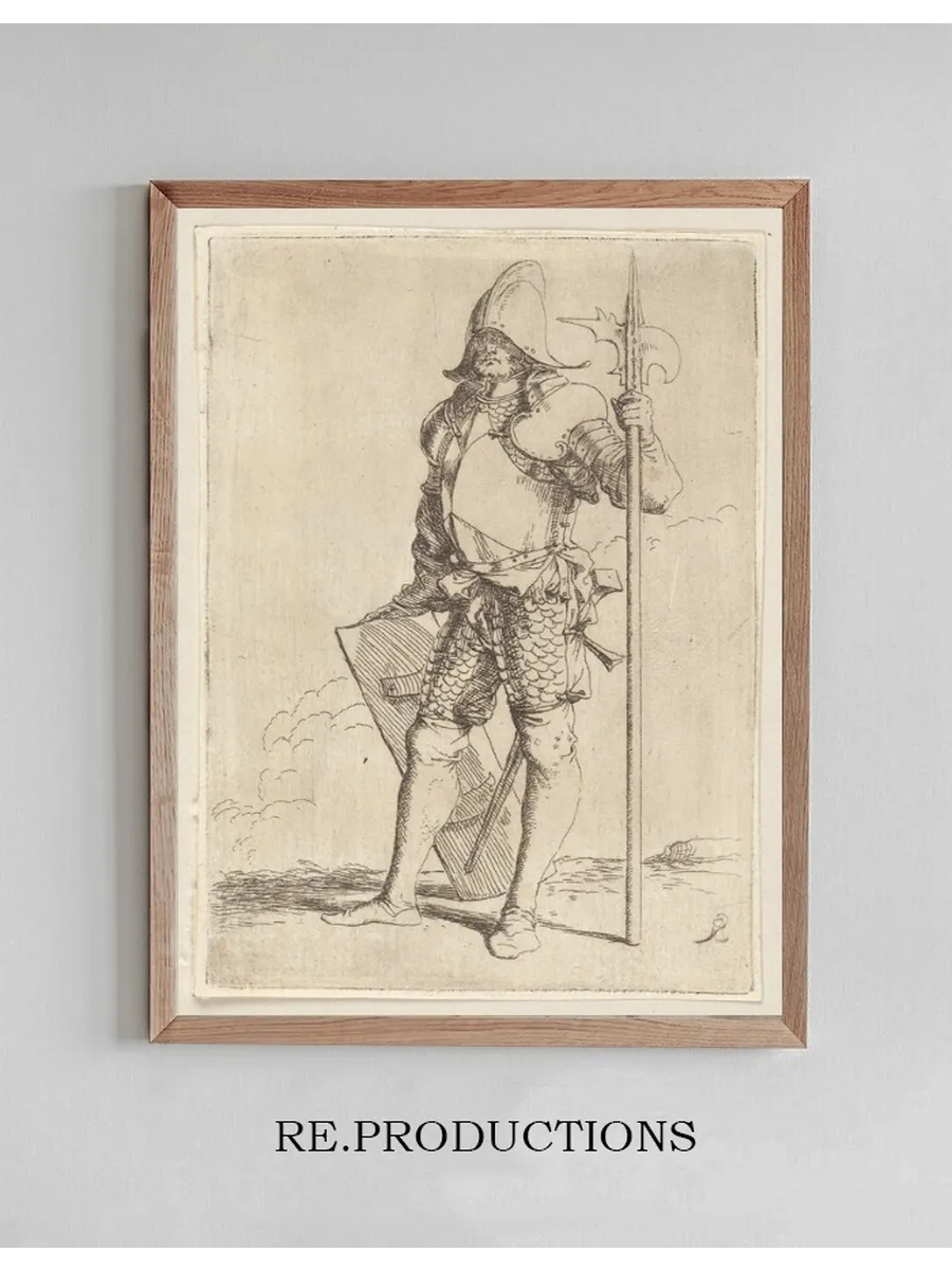 Soldier, Standing, Holding a Cane, Facing Left