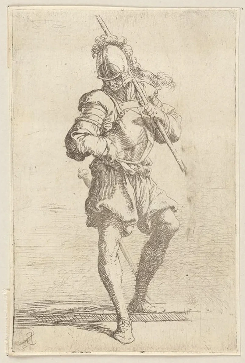 Soldier, Standing, Looking at the Ground