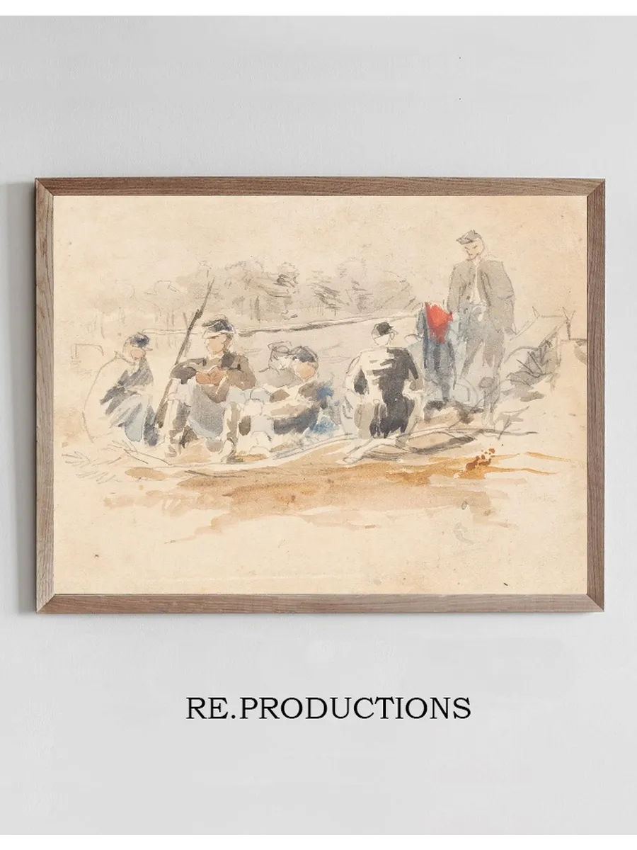 Soldiers Seated in a Group