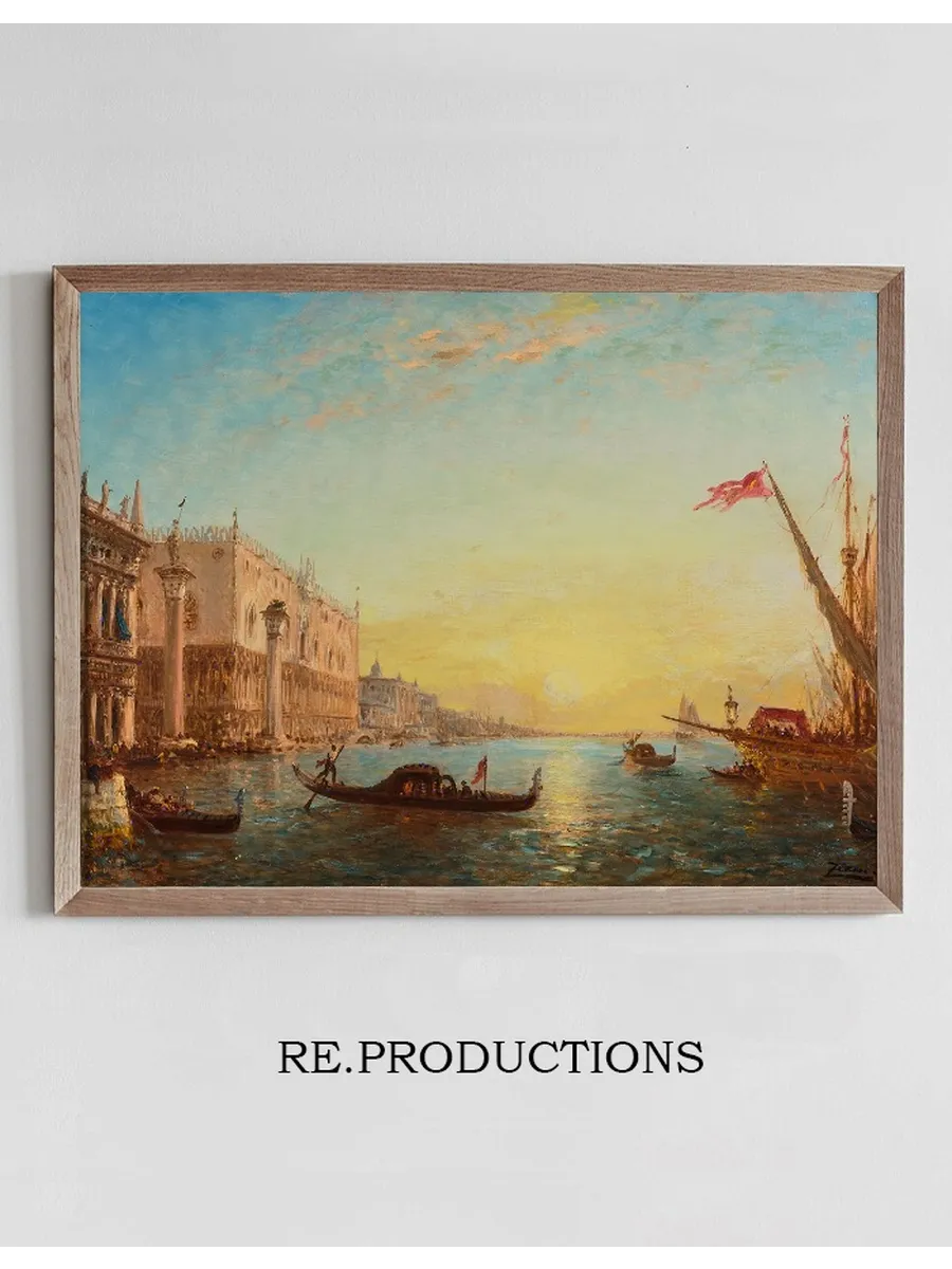 Soleil Levant Devant la Piazzetta et le Palais Des Doges, Venise