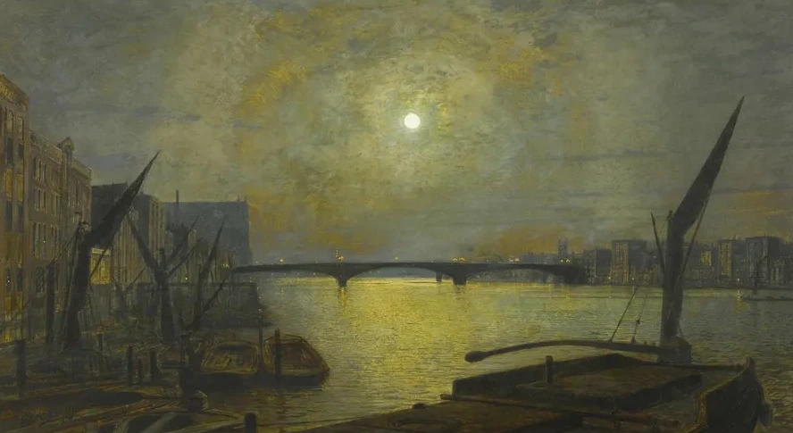 Southwark Bridge from Blackfriars by Moonlight