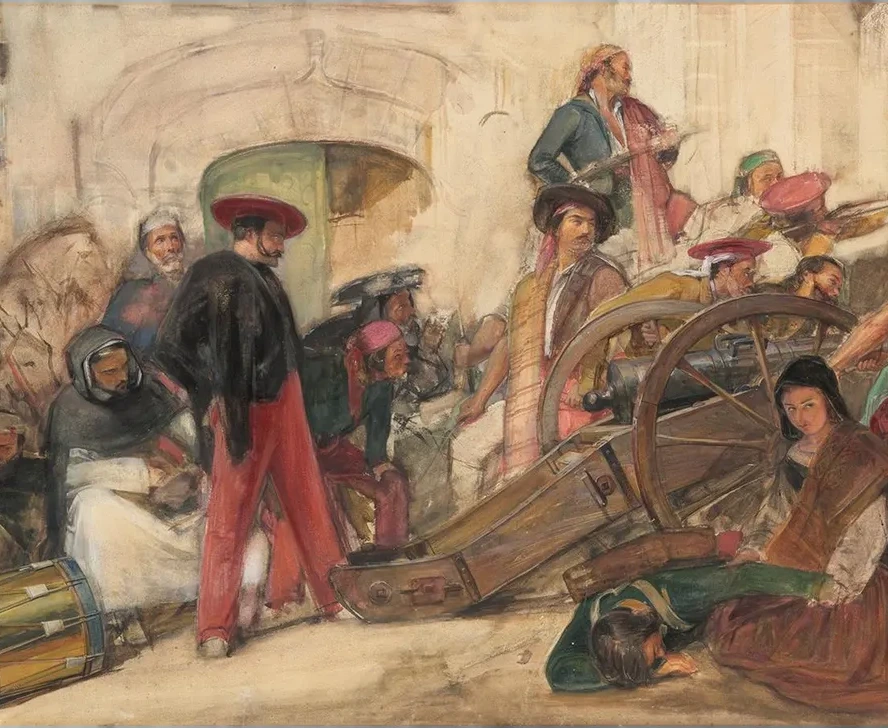 Spanish Battle Scene The Proclamation of Don Carlos