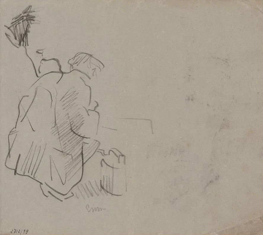 Squatting Man with Oil Can