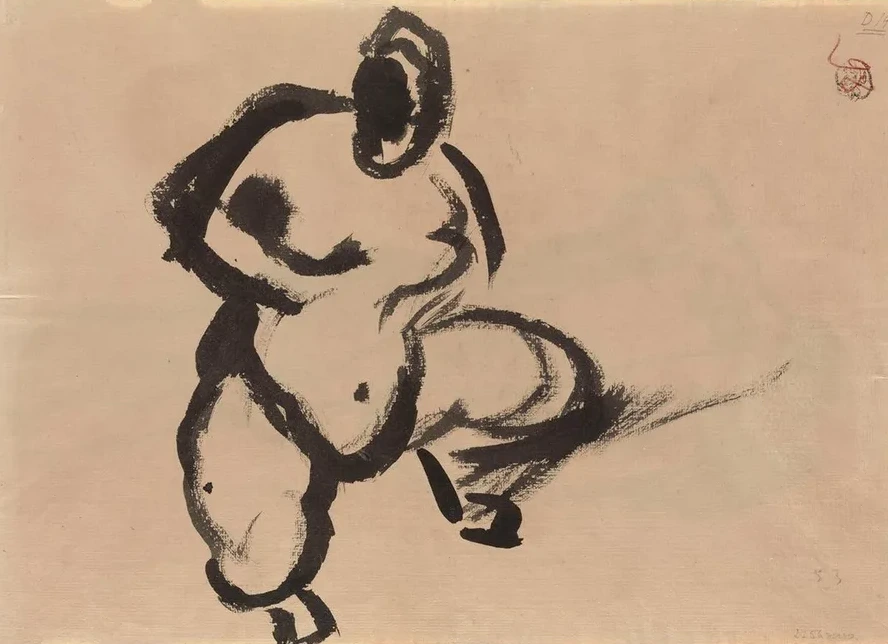 Squatting Nude