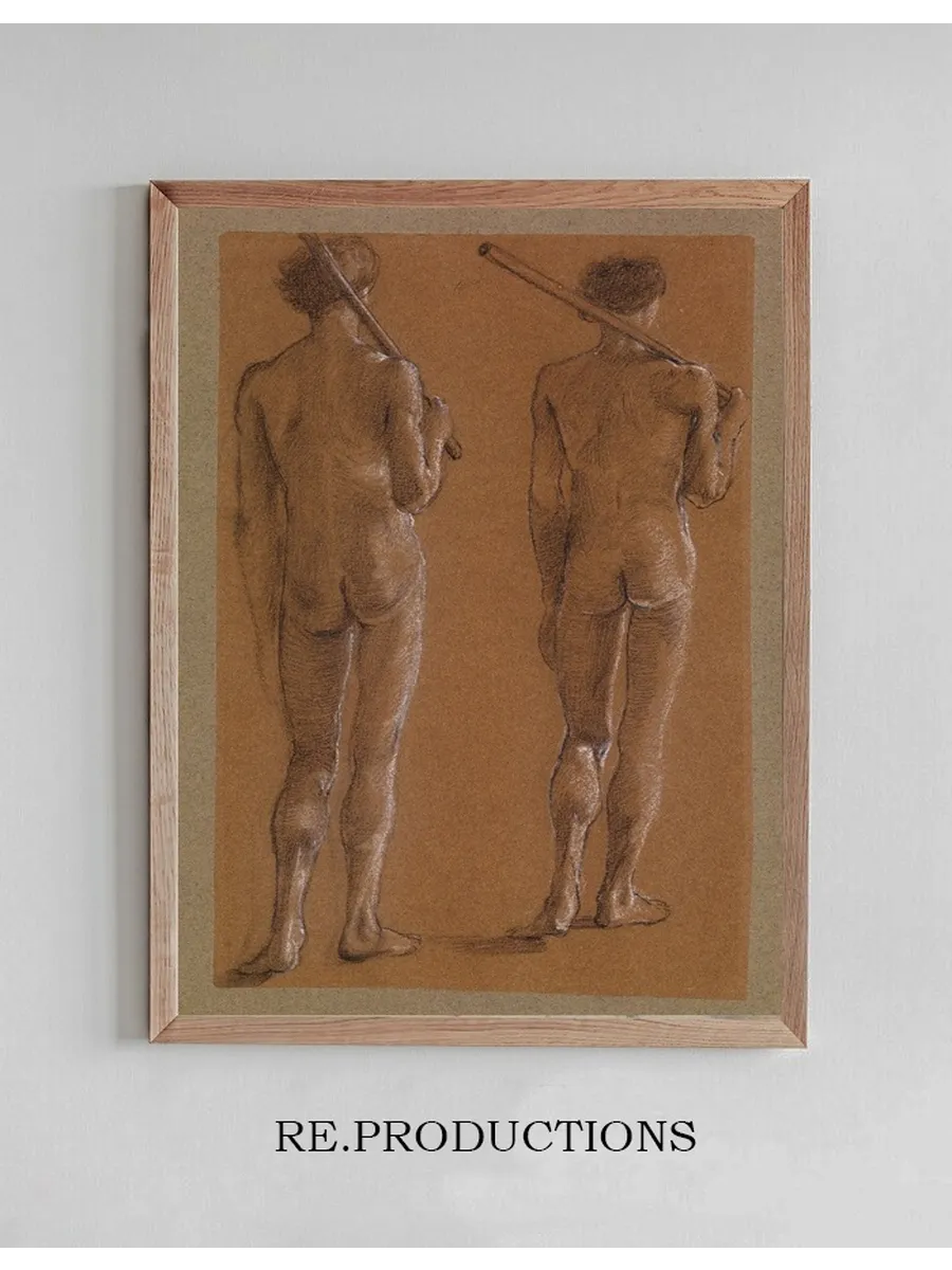 St George Series Male Nude Studies of two Soldiers for The Princess led to the Dragon