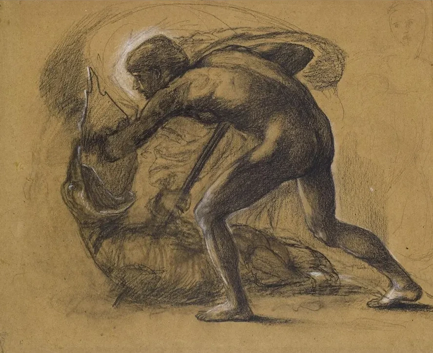 St George Series Male Nude Study for St George slaying the Dragon