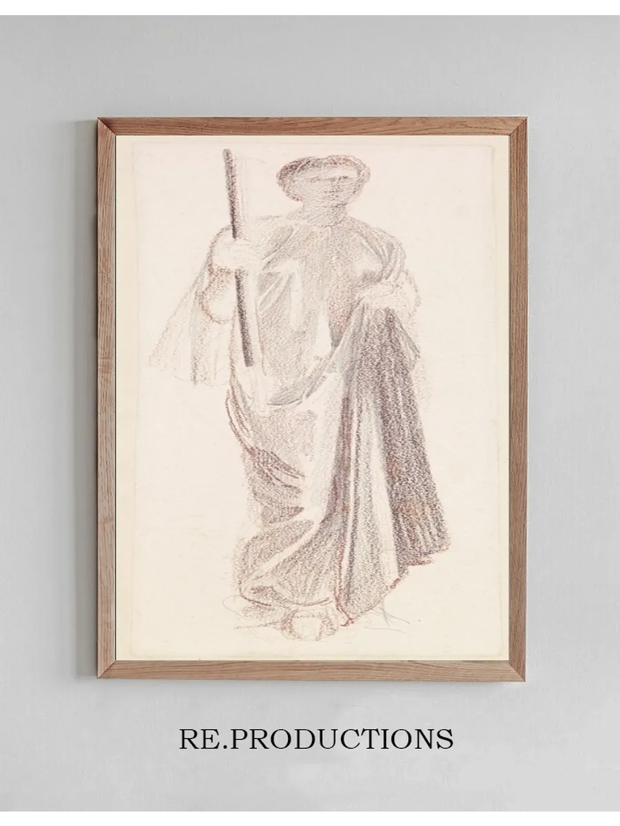 St George Series Study of Female Attendant for The Princess led to the Dragon