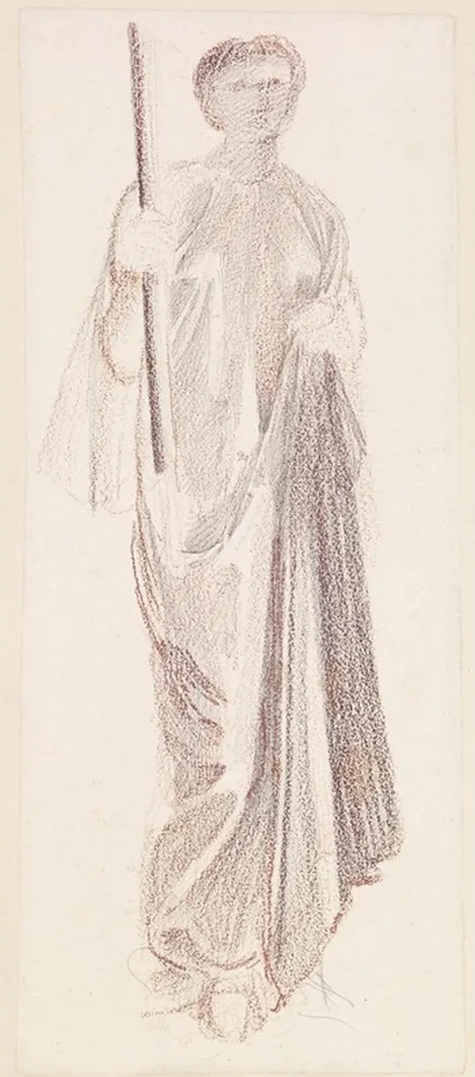 St George Series Study of Female Attendant for The Princess led to the Dragon