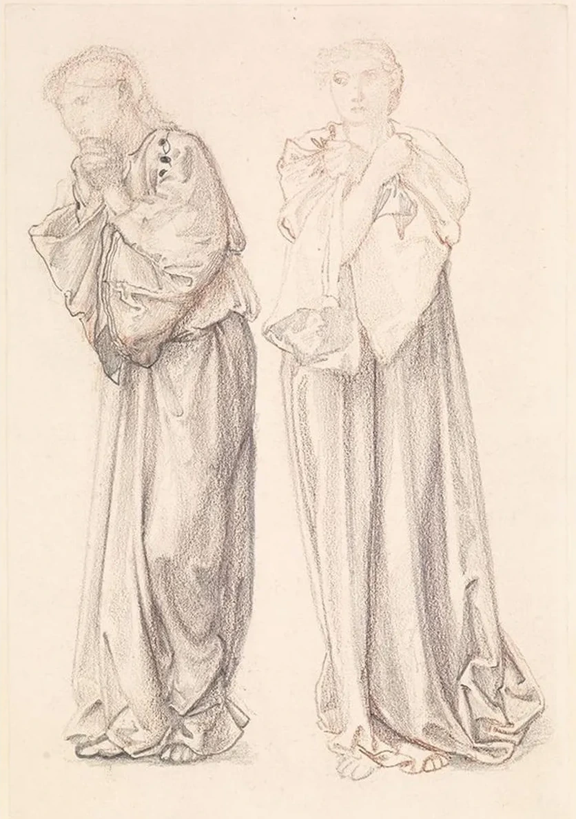 St George Series Two Studies of Female Attendants for The Princess draws the fatal Lot