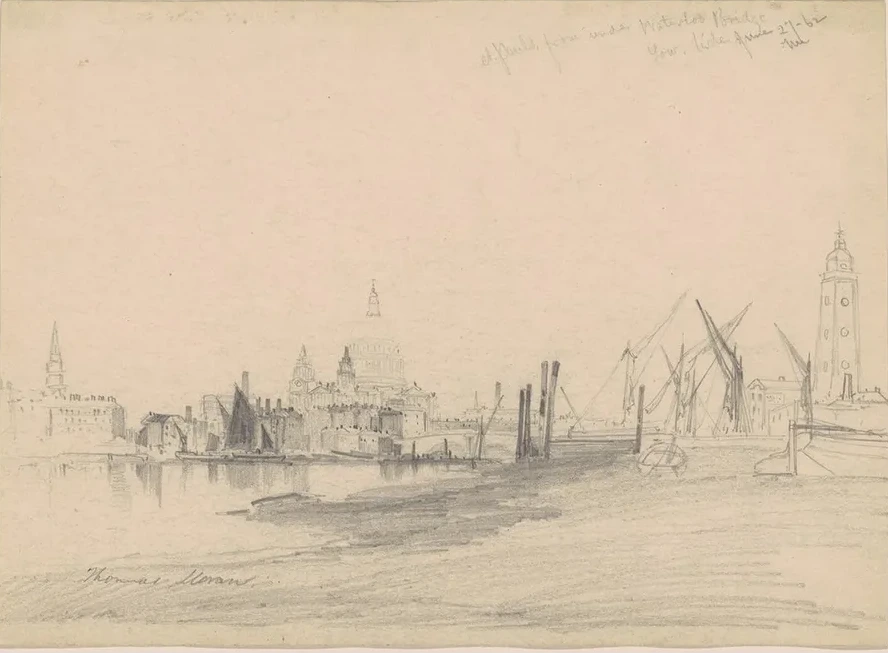 St. Paul's from Under Waterloo Bridge, Low Tide