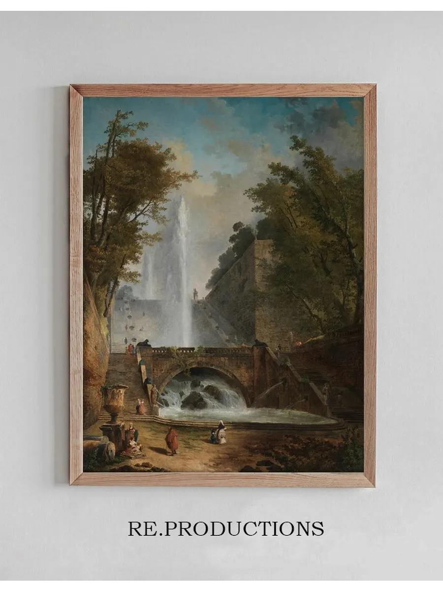 Stair and Fountain in the Park of a Roman Villa