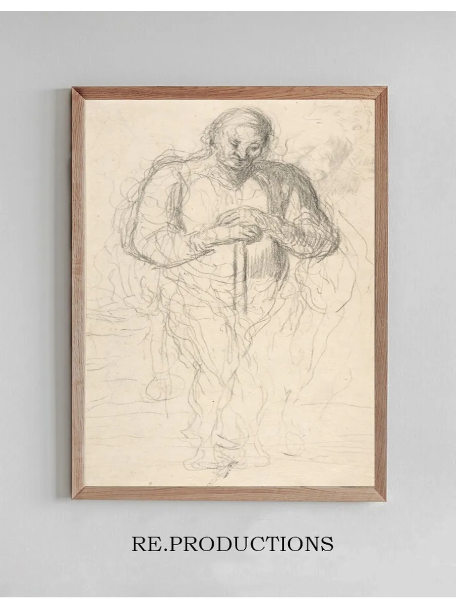Standing Figure of a Man with a Staff