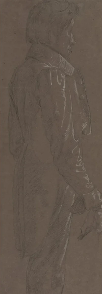 Standing Gentleman, Three - Quarter Length Profile Facing Right